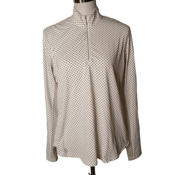 GG Blue Luxe Sport Long Sleeve Mock Neck Quarter Zip Vented Mesh Shirt Large - Picture 1 of 12